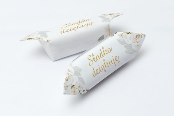 Krówki - podziękowanie dla gości na komunię - 1 kg - Białe róże