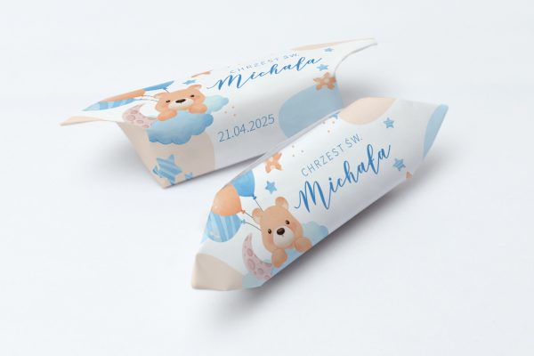 Krówki na chrzest 1kg - Miś na chmurce