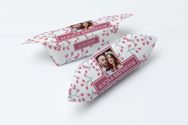 Krówka weselna ze zdjęciem 1kg -  wzór 14