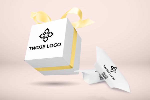 Pudełeczko na krówki firmowe z kodem QR - wzór 1