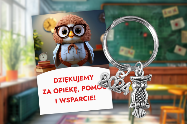 Breloczek - Prezent na Dzień Nauczyciela - Wzór 8 - Słodka Sówka