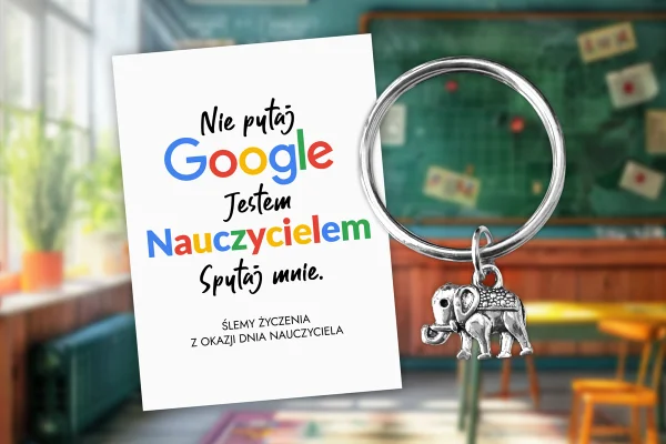 Breloczek - Prezent na Dzień Nauczyciela - Wzór 2 - Nie pytaj Google