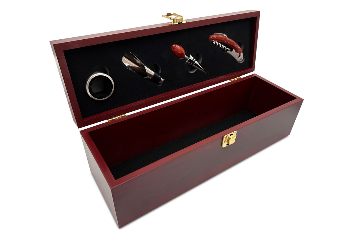 Zestaw do Wina - Ciemny - Prezent na Dzień Chłopaka - Wzór 1 - Dla Gentlemana