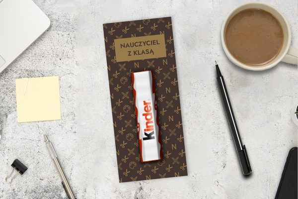 Czekoladka Kinder - Prezent na Dzień Nauczyciela - Nauczyciel z klasą