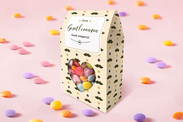 Lentilky w pudełeczku - Prezent na Dzień Chłopaka - Wzór 1 - Dla Gentlemana