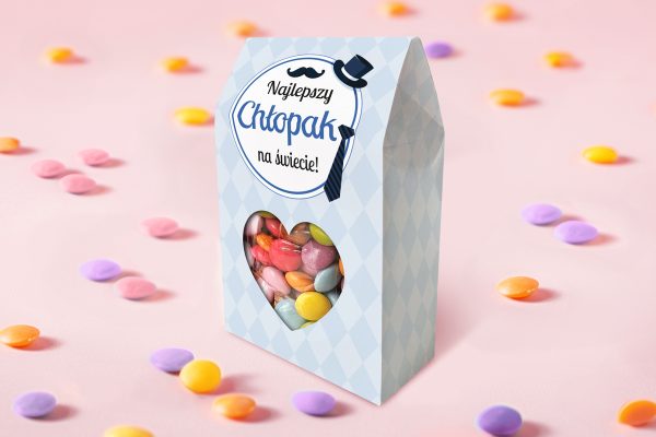 Lentilky w pudełeczku - Prezent na Dzień Chłopaka - Wzór 3 - Najlepszy chłopak