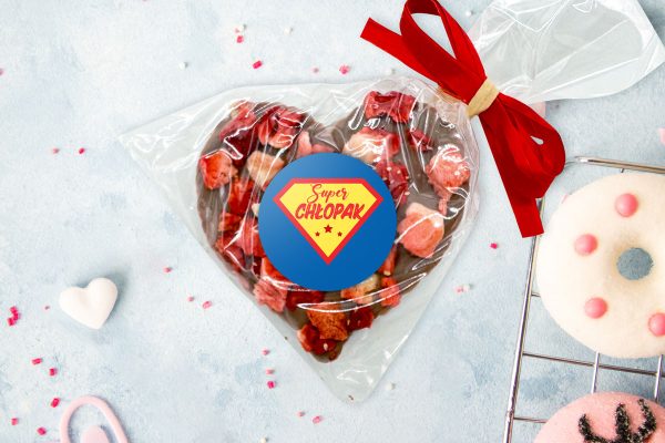 Czekolada serce 20g - Prezent na Dzień Chłopaka - Wzór 2 - Super Chłopak