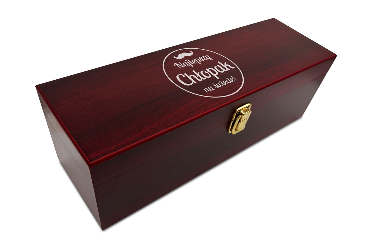 Zestaw do Wina - Ciemny - Prezent na Dzień Chłopaka - Wzór 1 - Dla Gentlemana