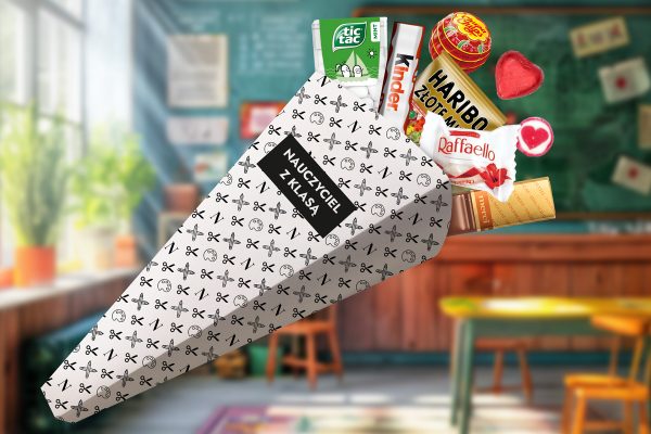 Róg obfitości - Prezent na Dzień Nauczyciela - Wzór 3 - Nauczyciel z klasą