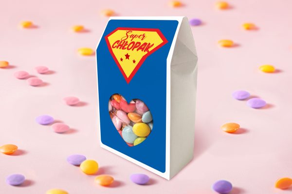 Lentilky w pudełeczku - Prezent na Dzień Chłopaka - Wzór 2 - Super chłopak