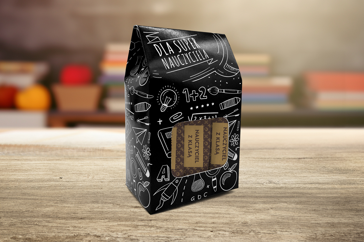 Prezent na Dzień Nauczyciela - Krówki w pudełeczku - Nauczyciel z klasą