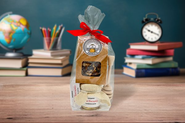 Zestaw Prezentowy Mini 2 na Dzień Nauczyciela - Herbata, Miód, Krówka - Słodkiego Dnia Nauczyciela