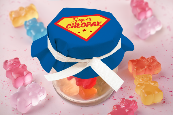 Żelki w słoiczku - Dzień Chłopaka - Wzór 2 - Super chłopak