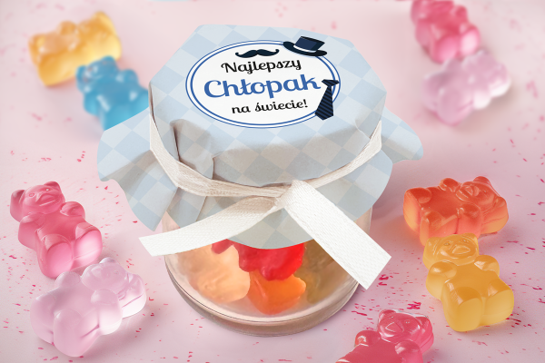 Żelki w słoiczku - Dzień Chłopaka - Wzór 3 - Najlepszy chłopak