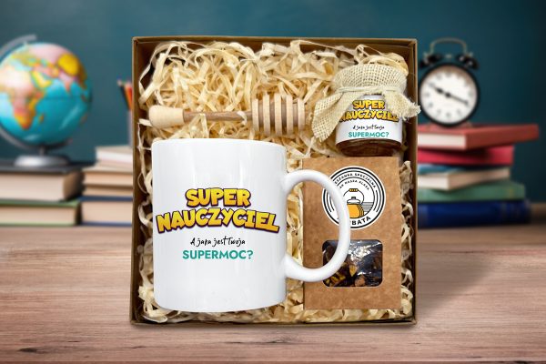 Zestaw Prezentowy Maxi na Dzień Nauczyciela - Kubek, Miód i Herbata - Supermoce 1