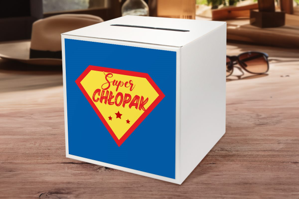 Skarbonka - Prezent na Dzień Chłopaka - Wzór 2 - Super Chłopak