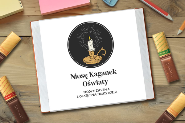 Merci z Owijką - Prezent na Dzień Nauczyciela - Wzór 4 - Kaganek Oświaty