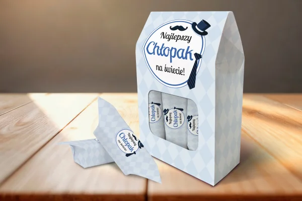 6 Krówek w pudełeczku - Prezent na Dzień Chłopaka - Wzór 3 - Najlepszy chłopak