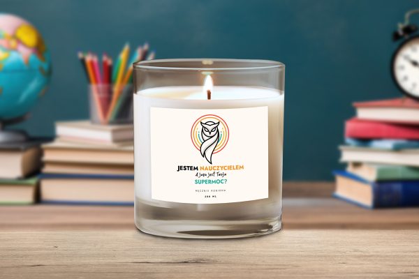 Świeca sojowa - Premium - Prezent na Dzień Nauczyciela - Wzór 6 - Supermoce 2