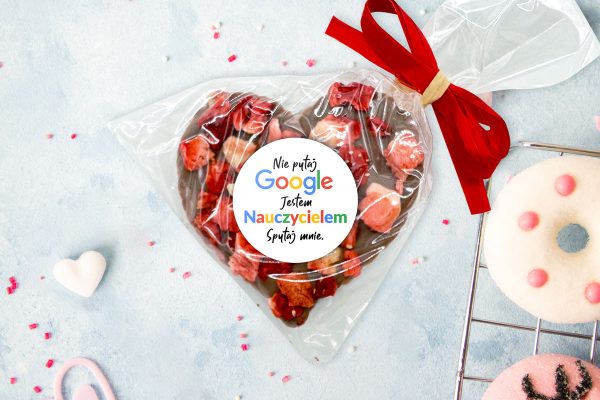 Czekolada serce - Prezent na Dzień Nauczyciela - Wzór 2 - Nie pytaj Google