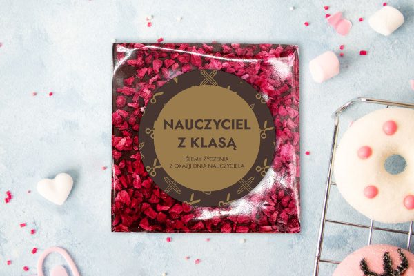 Czekolada kostka 20g - Prezent na Dzień Nauczyciela - Wzór 3 - Nauczyciel z klasą