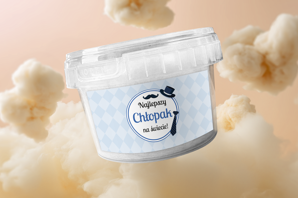 Wata cukrowa - Prezent na Dzień Chłopaka - Wzór 3 - Najlepszy chłopak