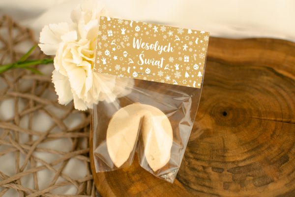 Ciasteczko z wróżbą - Prezent na Mikołajki - Wzór 1 - Złote Święta