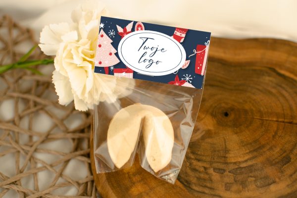 Ciasteczko z wróżbą - Prezent na Święta - Twój projekt, twoje logo - Wzór 1 - Świąteczne Prezenty