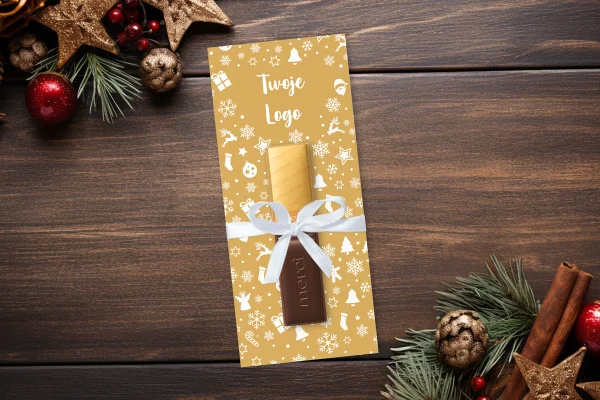Upominek Merci - Twoje logo, twój projekt - Świąteczne - Wzór 1 - Złote święta