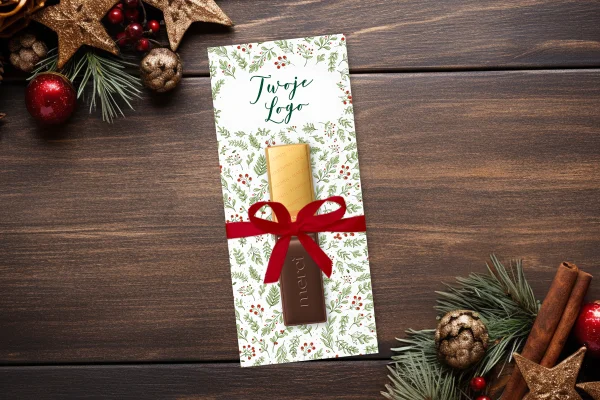 Upominek Merci - Twoje logo, twój projekt - Świąteczne - Wzór 2 - Ostrokrzew