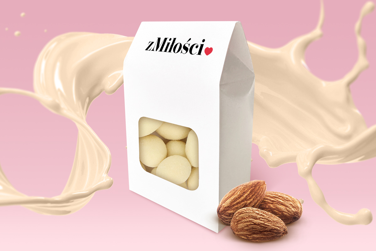 Migdały w białej czekoladzie w pudełeczku - Dla firm