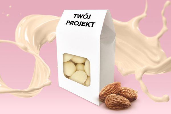 Migdały w białej czekoladzie w pudełeczku - Dla firm