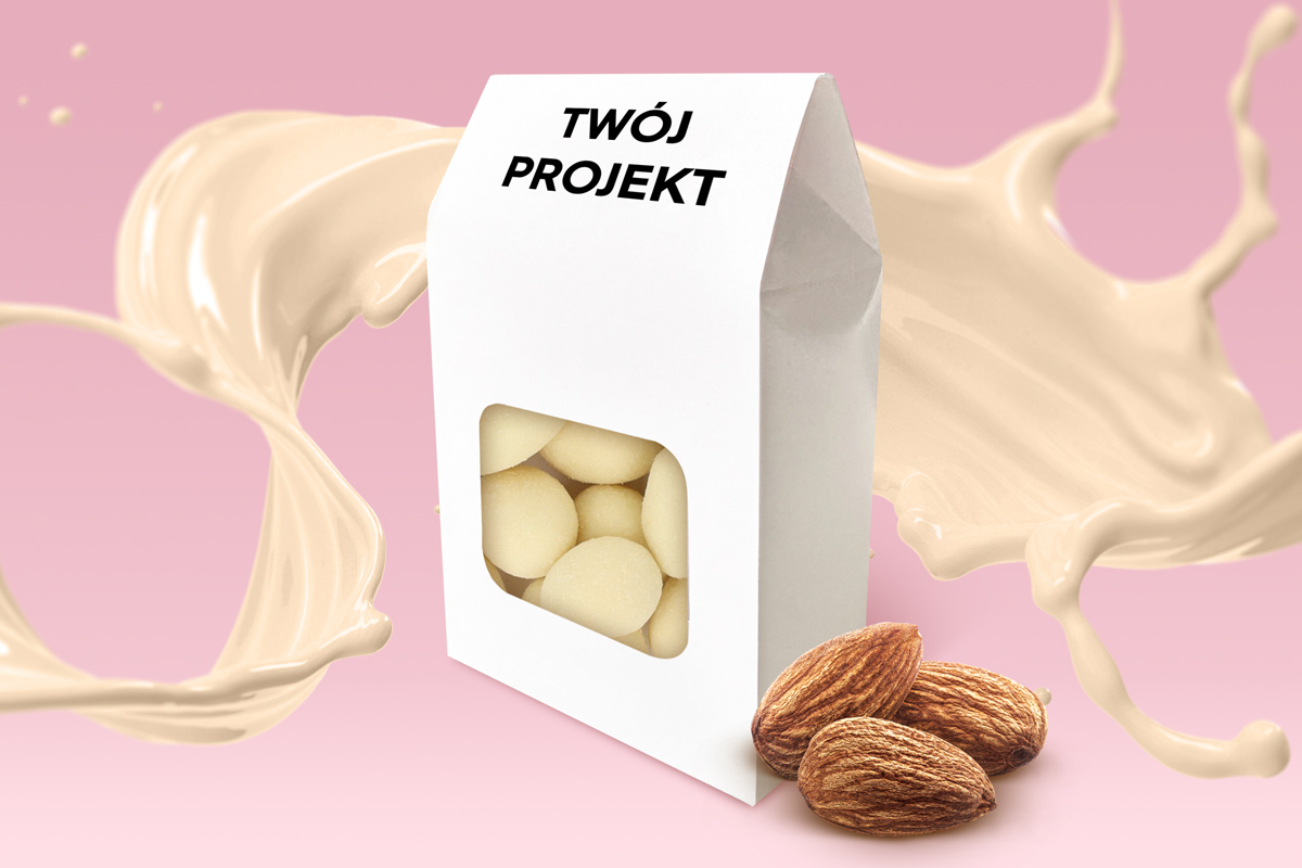 Migdały w białej czekoladzie w pudełeczku - Dla firm