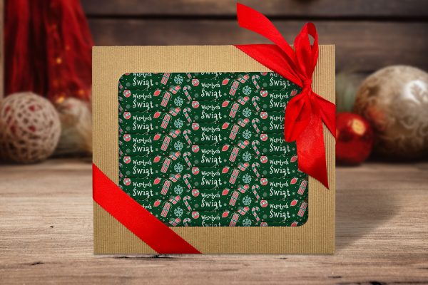 Świąteczny Box prezentowy - Eleganckie 32 krówki - Wzór 7 - Zieleń świąt