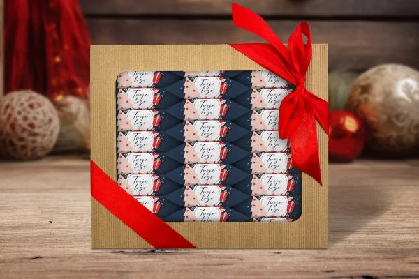 Zestaw Świąteczny - BOX 32 Krówki - Twój projekt, twoje logo - Wzór 1 - Świąteczne Prezenty