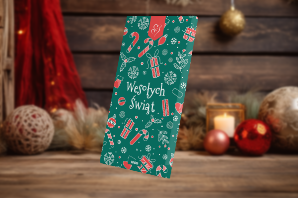 Czekolada Świąteczna - Wzór 7 - Zieleń świąt