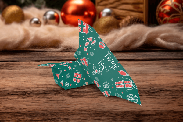 Świąteczne Krówki - 1 KG - Twój projekt, twoje logo - Wzór 7 - Zieleń świąt