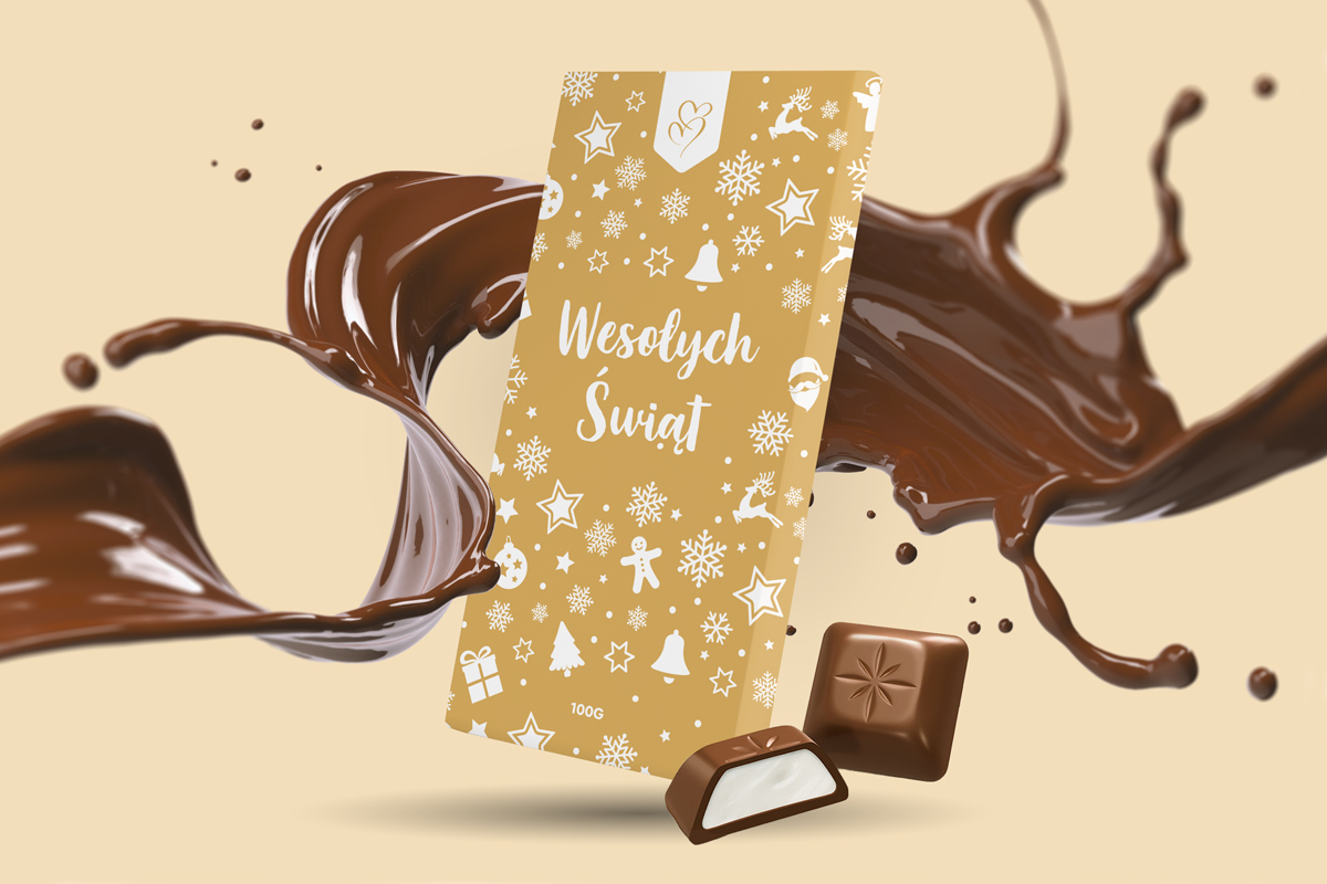 Czekolada Świąteczna - Wzór 1 - Złote Święta