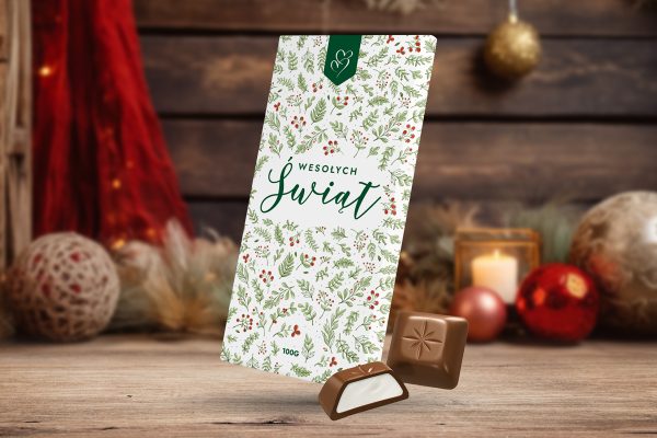 Czekolada Świąteczna - Wzór 2 - Ostrokrzew