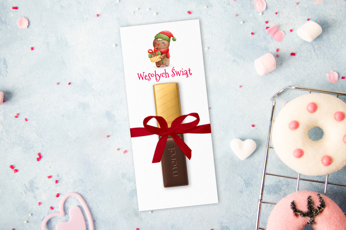 Świąteczna Czekoladka Merci - Wzór 5 - Pierniczek