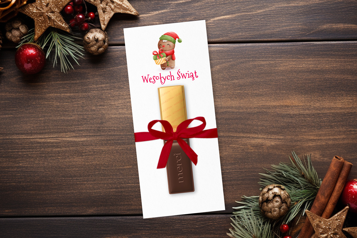 Świąteczna Czekoladka Merci - Wzór 5 - Pierniczek