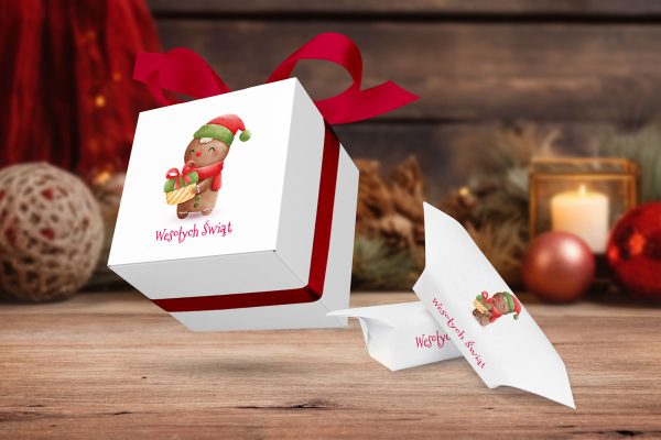 Świąteczne pudełko z krówkami - Wzór 5 - Pierniczek