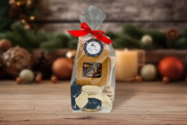 Zestaw Świąteczny - MINI II - Twój projekt, twoje logo - Wzór 3 - Renifer wśród gwiazd