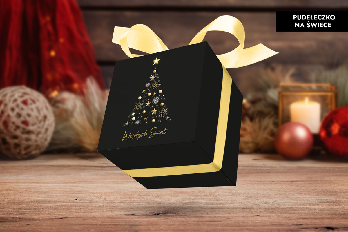 Świeca świąteczna - Prezent na święta - Wzór 3 - Choinka