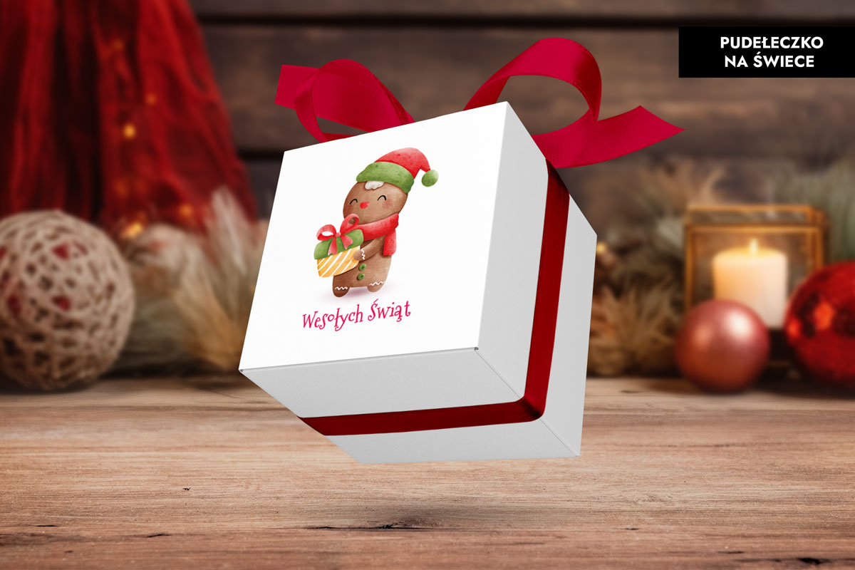 Świeca świąteczna - Prezent na święta - Wzór 5 - Pierniczek