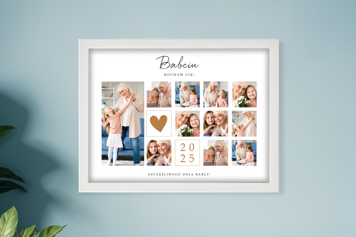 Kolaż - Prezent na Dzień Babci - Geometryczna Miłość