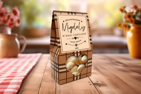 Migdały w białej czekoladzie 100g - Prezent na Dzień Babci i Dziadka