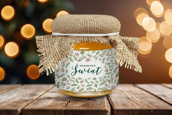 Miodek z jutą - Prezent na Mikołajki - Wzór 2 - Ostrokrzew