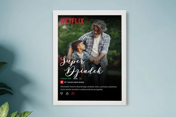 Personalizowana okładka - Prezent na Dzień Dziadka - Netflix - Plakat