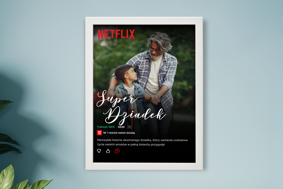 Personalizowana okładka - Prezent na Dzień Dziadka - Netflix - Plakat